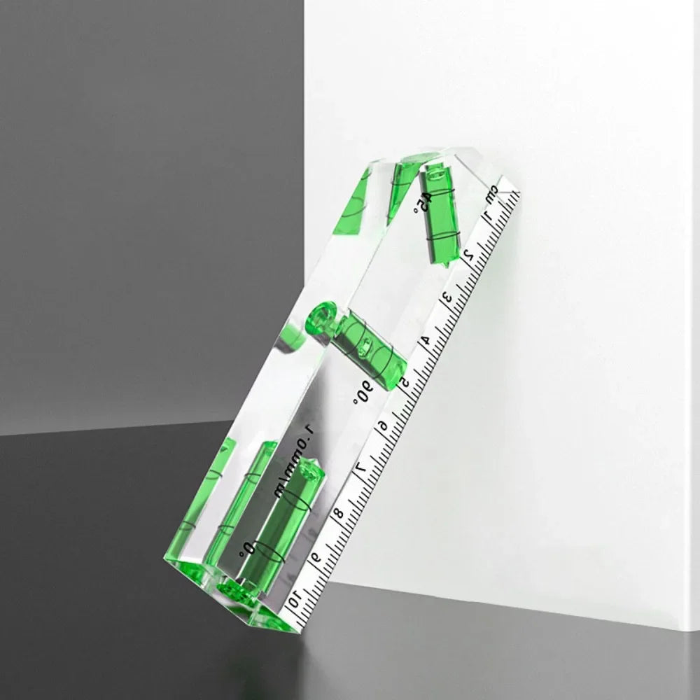 Mini High-precision Level Ruler with Bubble Magnetic Spirit Level Transparent Thickening Measure Tools Household