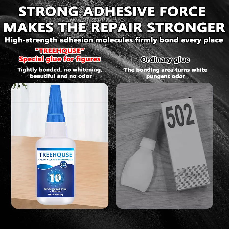 5Pcs Treehouse Handmade Special Glue, Fast Curing High Precision Long Dropper Transparent Adhesive for Model, DIY Crafts