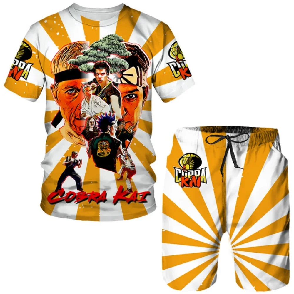 Cobra Kai Fun Unisex Tshirt 3D print T-shirt Set Summer Men Women Short Sleeve Top Oversized Harajuku Hip Hop Style Cosplay Tee