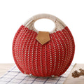 2025 Luxury Hand Woven Holiday Shell Handbags Personality Cute Rattan Bag Casual Small Round Tote Woven Female Fashion Beach Bag