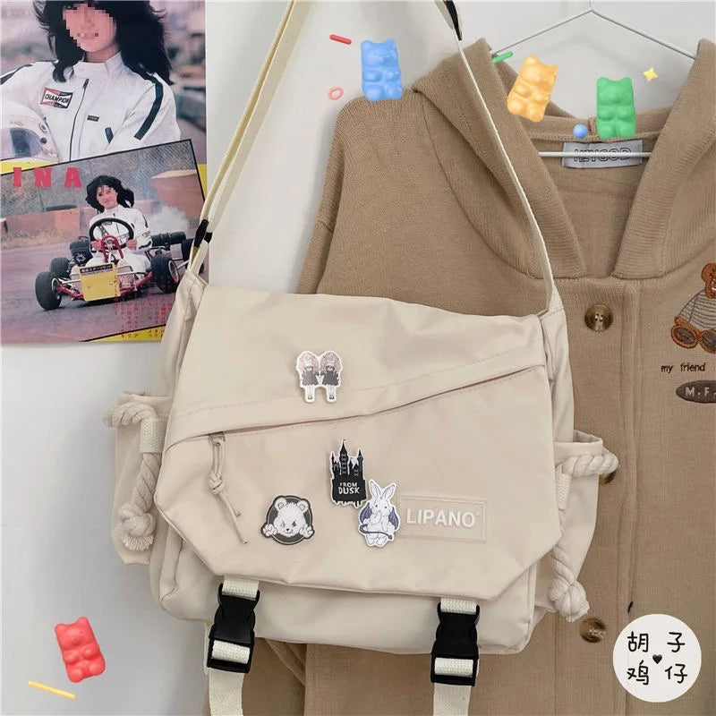 Hong Kong style bag versatile artistic Korean version street photography shoulder bag messenger bag student crossbody bag for ma