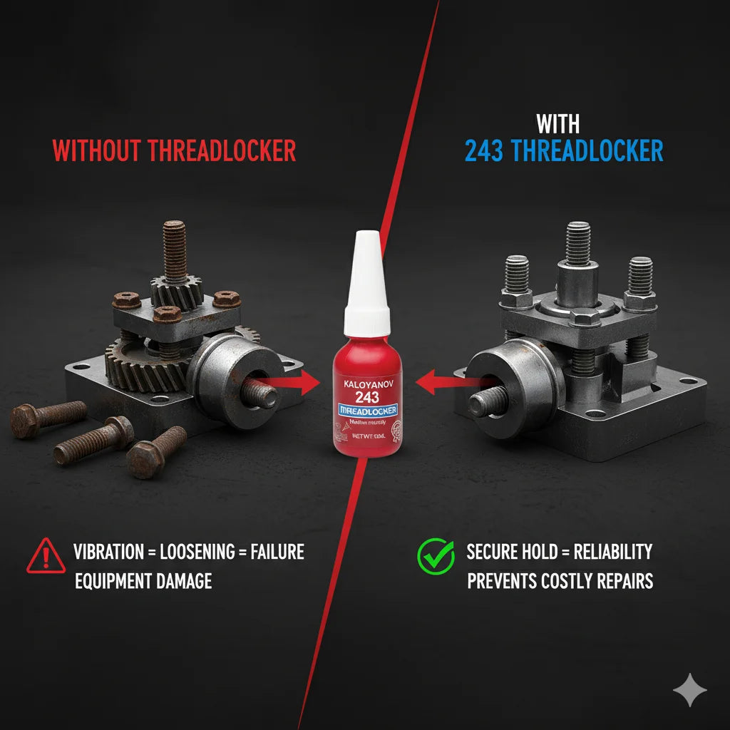 Medium Strength Threadlocker 243 Blue Removable Liquid,Thread Locker Adhesive Sealant to Prevent Loosening & Rust,50/10ml Bottle