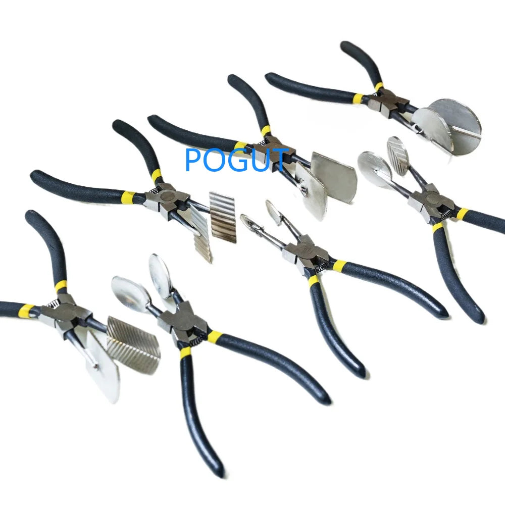 Glass Lampworking Pliers Flat Shaping Straight Pliers Handmade DIY Glass Blowing Craft Art Tool
