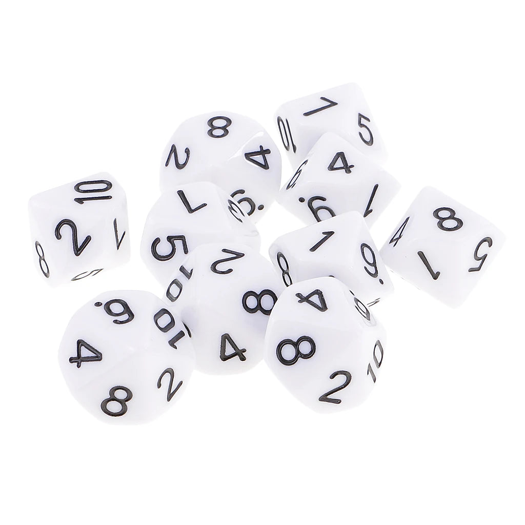 10pcs RPG DND Polyhedral Dice Set D10 D8 – Board Game Multi-sided Dice / 10 dés polyédriques RPG DND D10 D8 – Jeux de société multi-faces