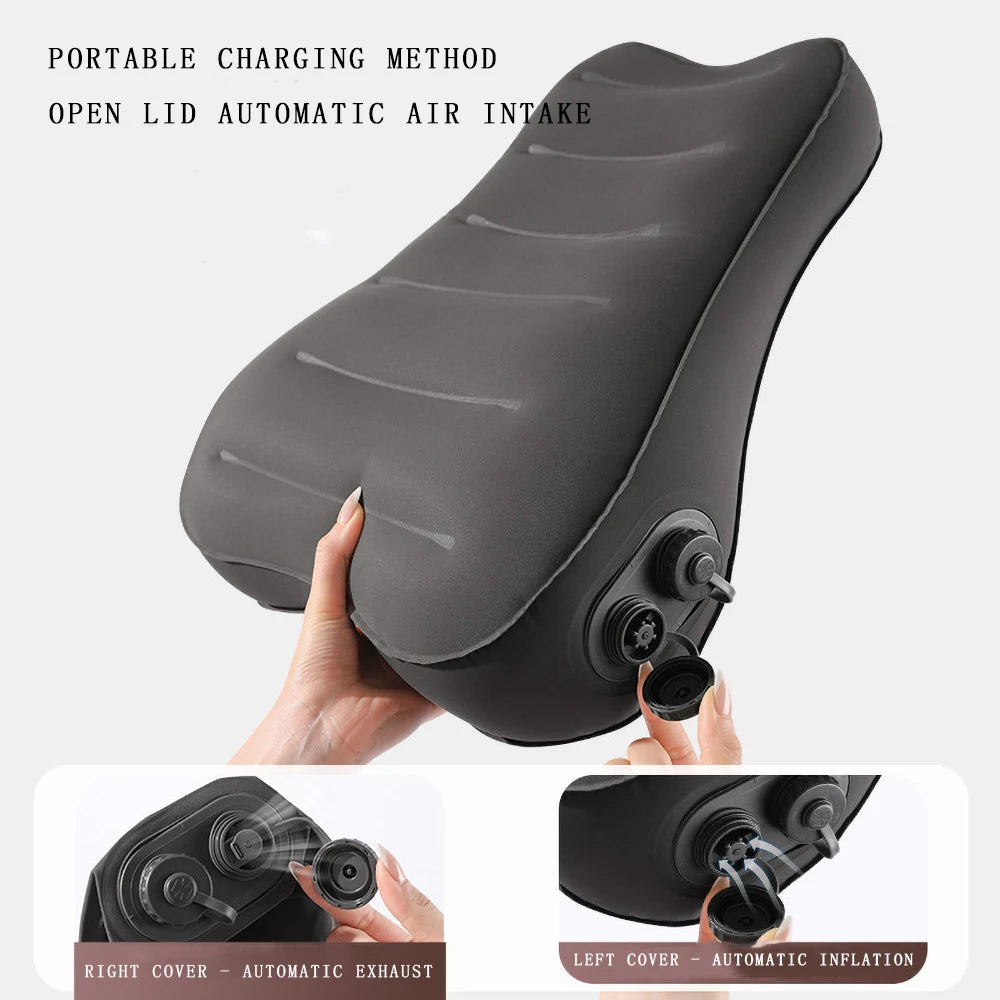 Automatic Inflatable Camping Inflatable Pillow Portable Ultralight Travel Hiking Air Sleeping Pillow for Neck and Lumbar Support