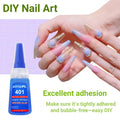 20g 414 Instant Nail Glue for Acrylic Press On Nails, Tips, Rhinestones, Fast Curing Clear Adhesive