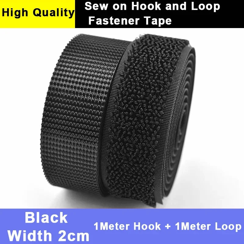 1M Sew on Hook and Loop Fastener Tape Non Adhesive Super Soft Loop Fabric Tape for Crafts DIY Sewing 20/25/30/38/50/100mm Wide