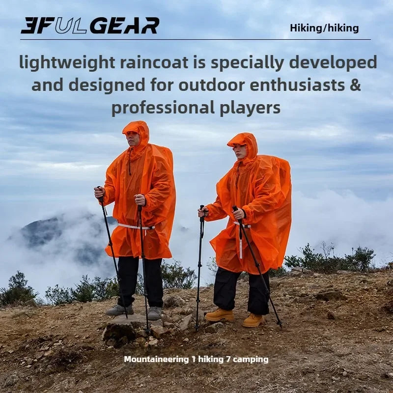 3F UL GEAR Ultralight Women's Men's Rain Coat Jacket Outdoor Camping Hiking Trekking 15D Nylon Waterproof Raincoat Lightweight