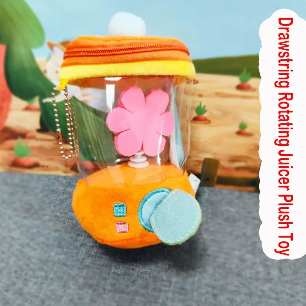 Cartoon Funny Carrot Juicer Plush Toy Drawstring Rotating Bag Pendants Carrot/Flower Blender Toy Stuffed Plush Toy Children Gift