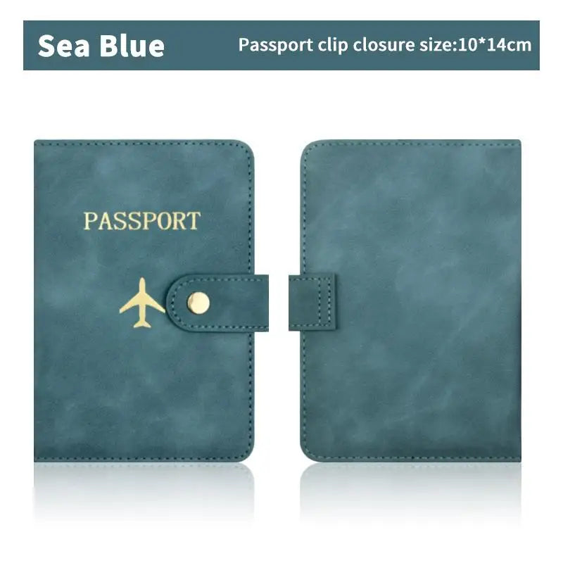 Cute PU Leather Passport Wallet Waterproof Multi Card Holder Travel Document Organizer for Men Women