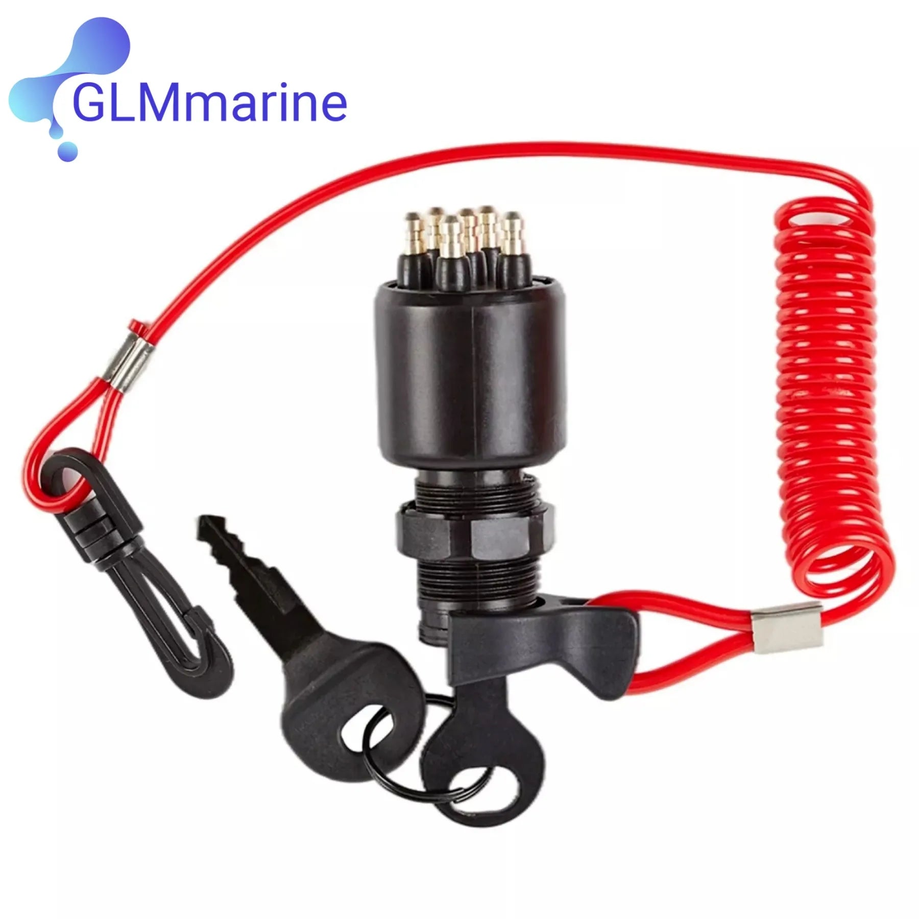 Lgnition Switch Key Safety Lanyard Lock Assembly 5005801 for Johnson Evinrude OMC BRP 1996 & Up Outboard Motor 175974