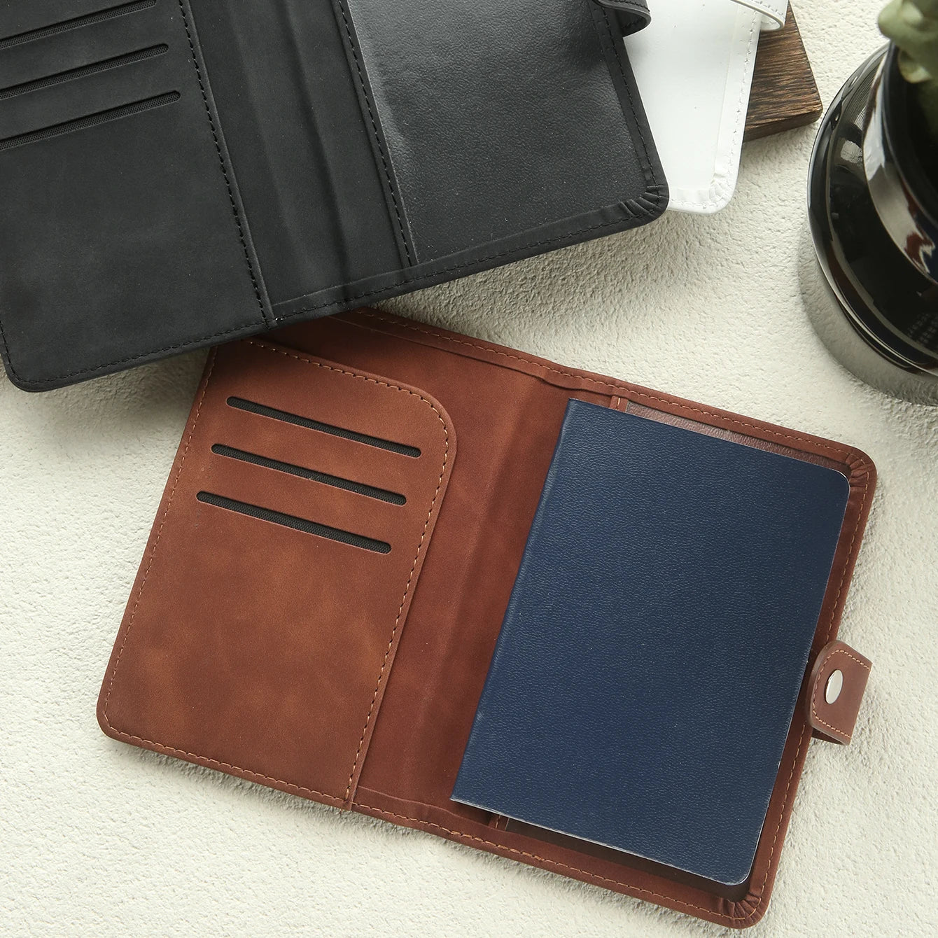 1PCS Personalized Name Passport Holder Custom Suede Passport Cover Texture Faux Leather Passport Bag Custom Travel Accessories