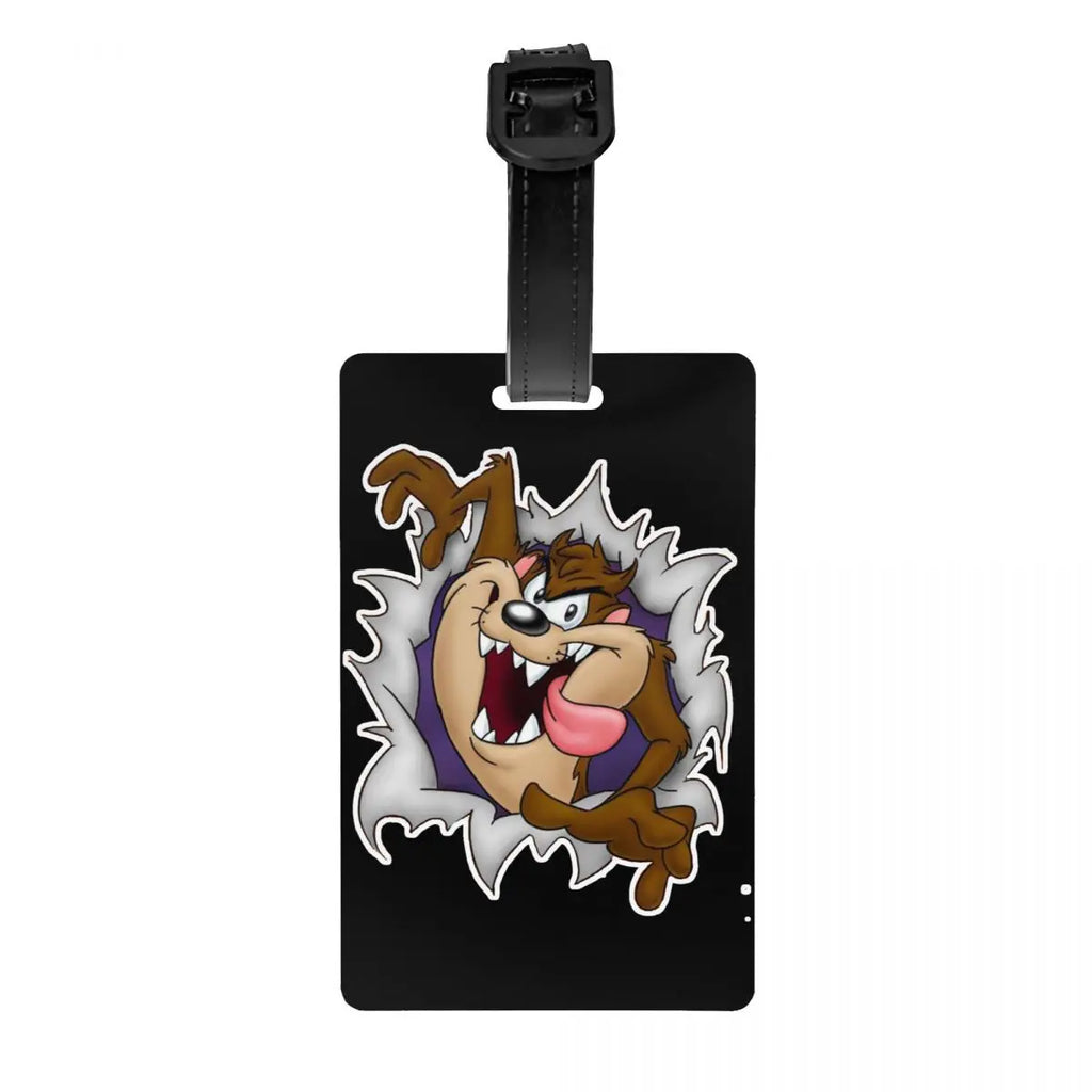 Custom Cartoon Anime Taz Tasmanians Devils Luggage Tag Travel Bag Suitcase Privacy Cover ID Label