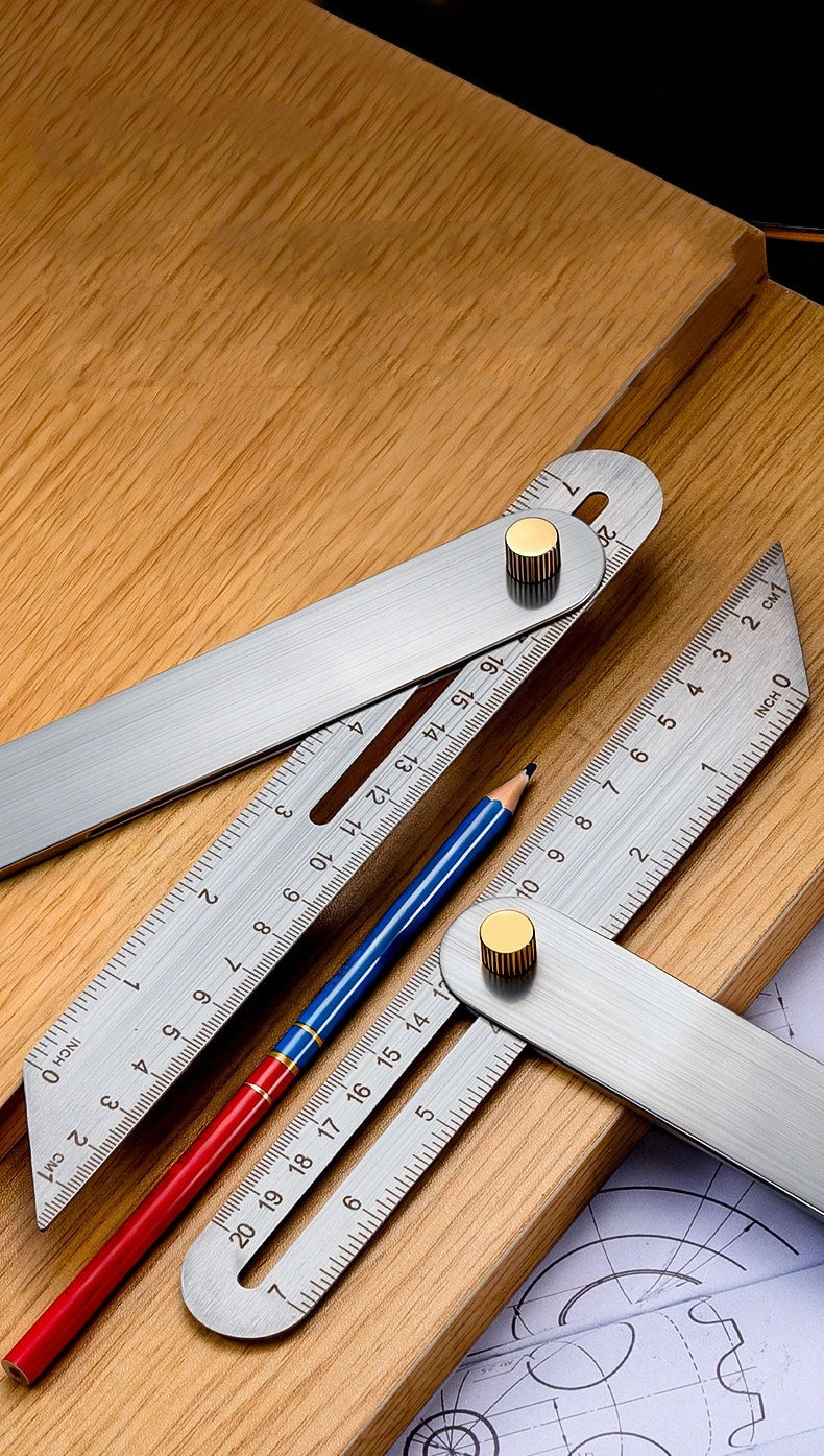 Woodworking Measuring Ruler Stainless Steel Drawing Aid Carpentry Tool Woodworking Ruler For Carpenters Craftsmen Homeowners