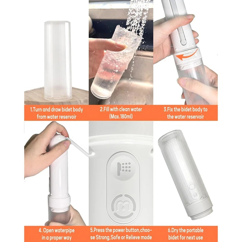 Portable Bidet - High Pressure Electric Sprayers Toilet with 3 Spraying Modes -Travel Bidet with USB-C Rechargeable-A69M