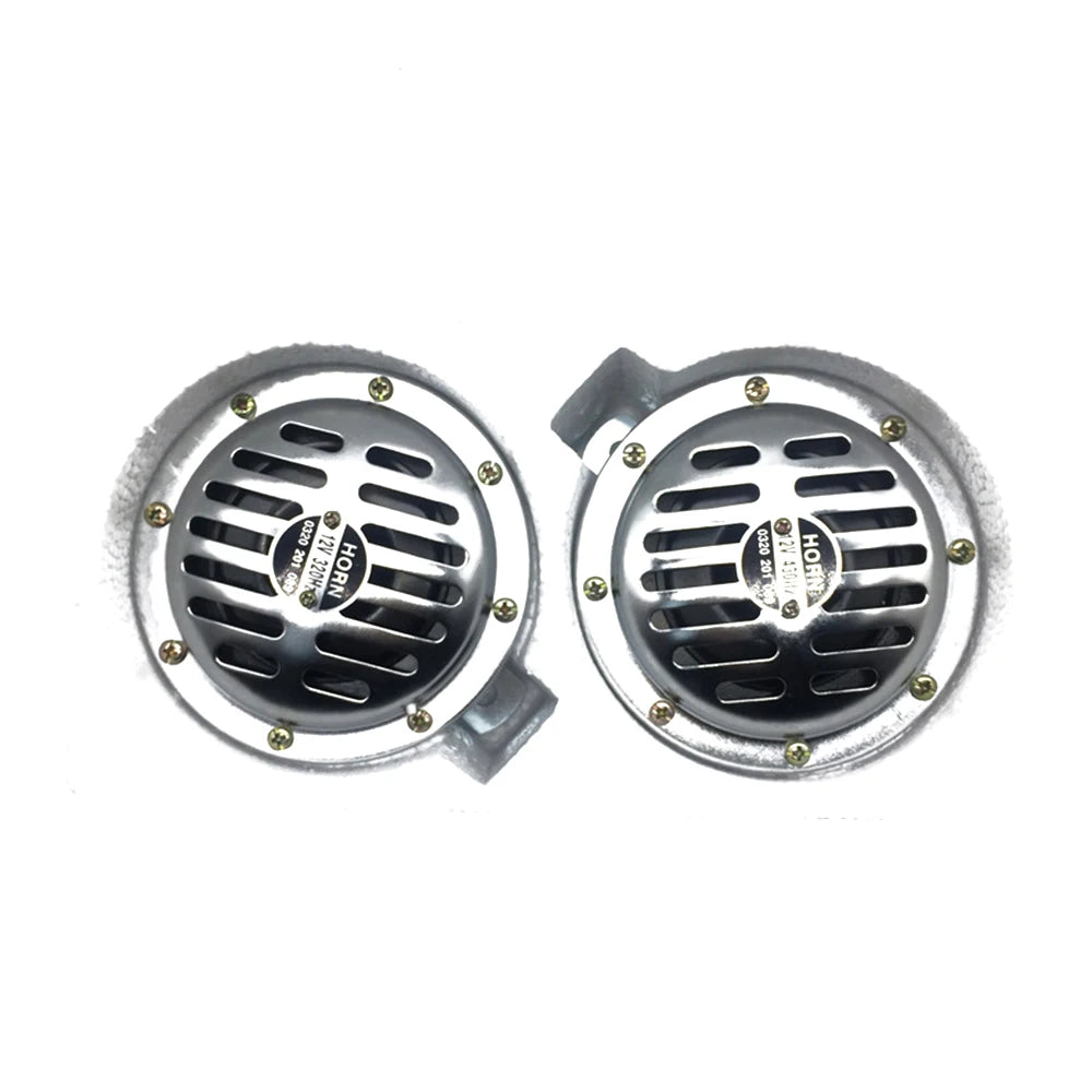2PCS Universal Waterproof 12V Hi Low Tone Motorcycle Car Electric Super Horn Electric Disc Speaker Car Reversing Horn