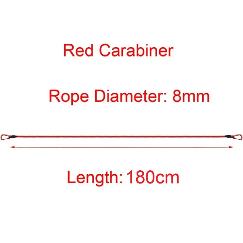 30-210cm Luggage Fixed Strap Elastic Rope Camping Equipment 8mm Tent Elastic Strap Extendable Hook Type