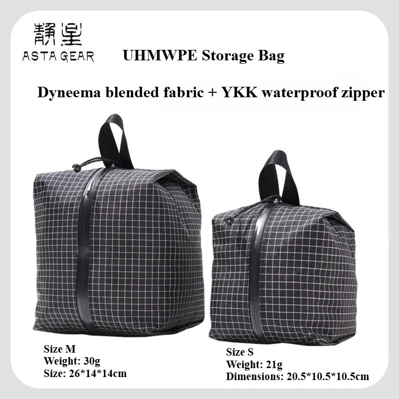 UHMWPE Storage Bag Dyneema Blended + YKK Waterproof Zipper Outdoor Camping Sundries Bags Giant Energy Pack Storage Bag 21g/30g