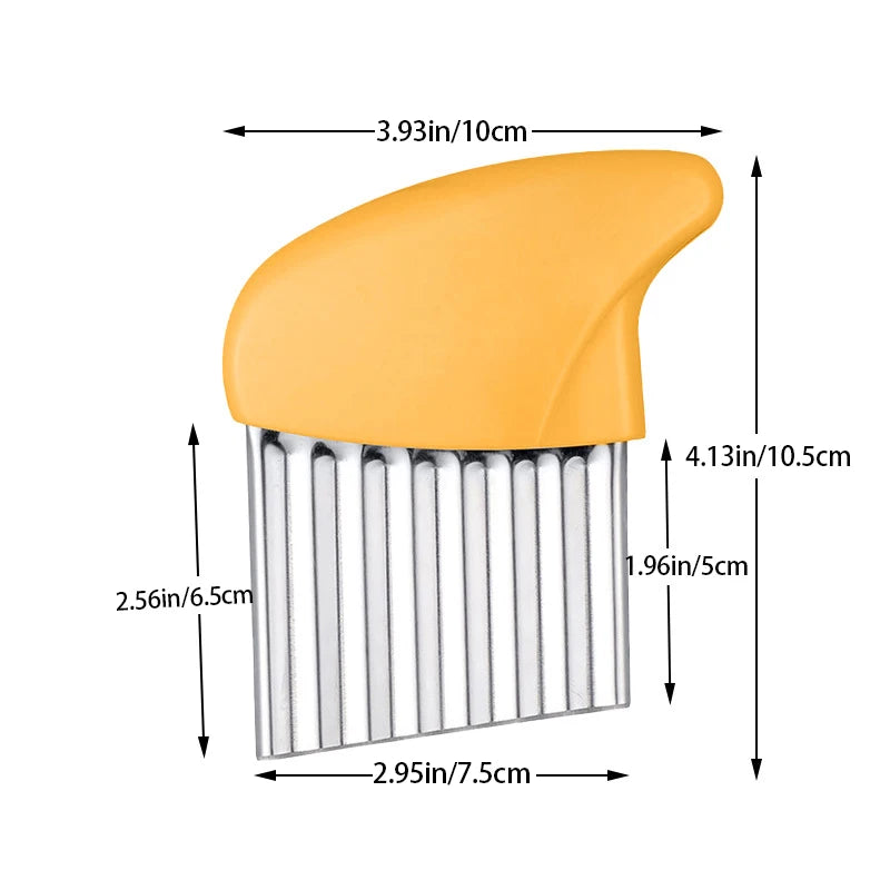 1/2Pcs Stainless Steel Wavy Potato Cutter, Multifunctional Wave Vegetable Slicer for Fries, Potato Strip Cutting Kitchen Gadget