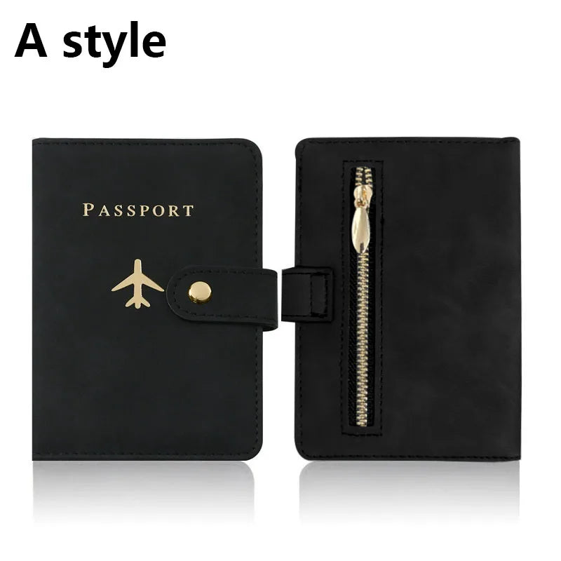 Leather Passport Holder Covers Case for Travel Essentials Credit Card Wallet Passport Book for Women/Men Buckle Passport Cover
