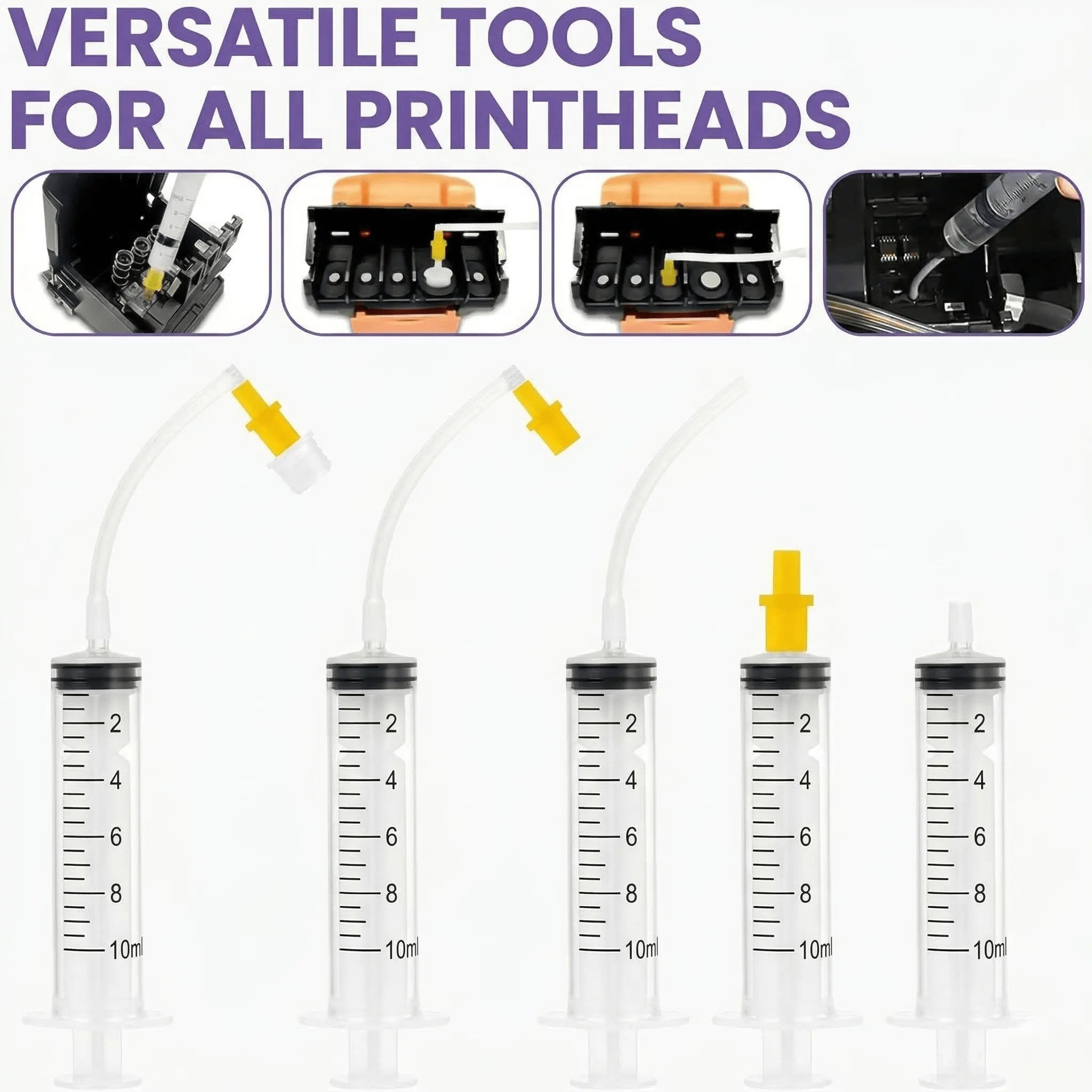 MIRAVEXL 100ml Printhead Cleaning Kit Liquid Solution for HP Epson Canon Brother Inkjet Printer Head Unclog Cleaner Repair Tool