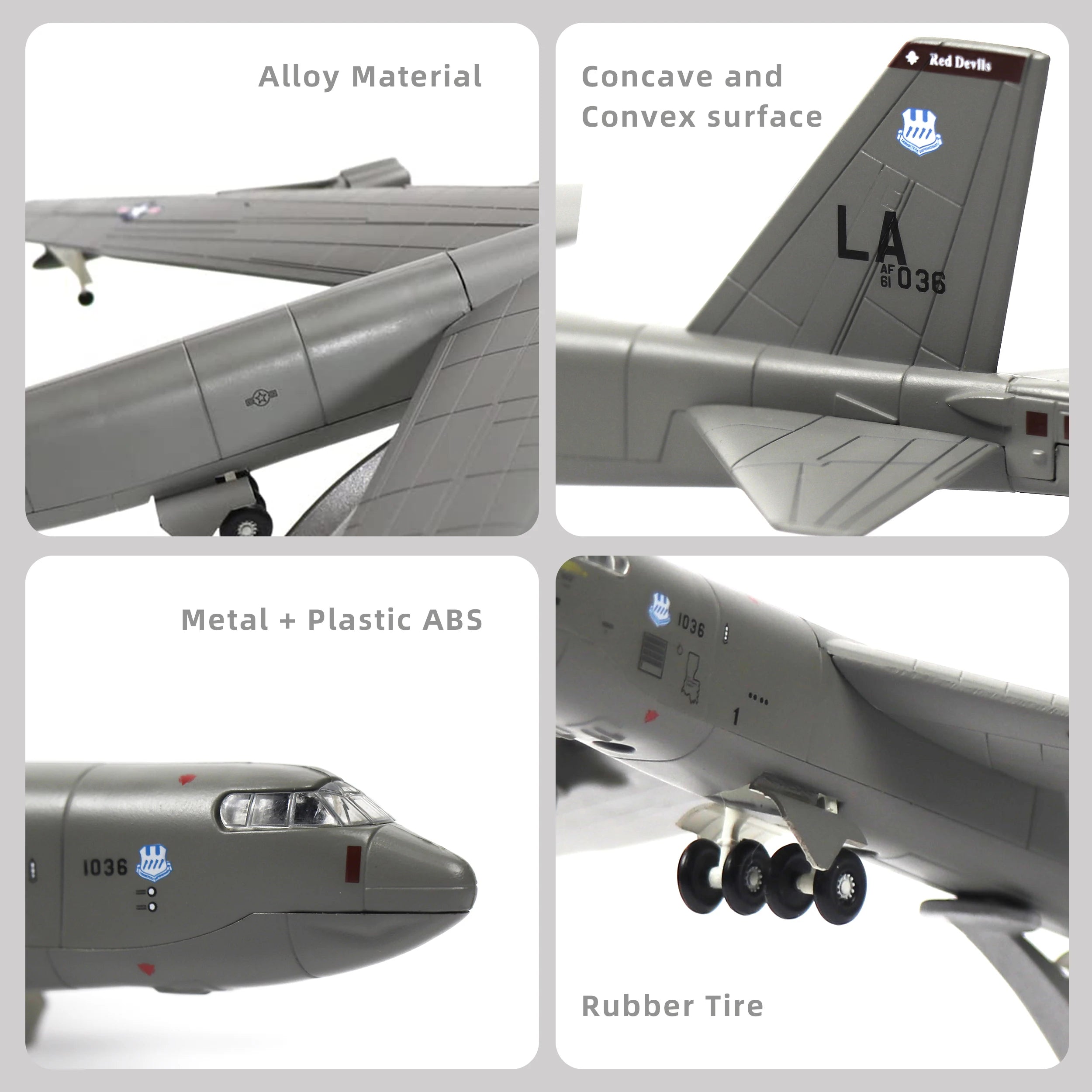NUOTIE 1/200 B-52 Stratofortress US Air Force Diecast w/Display Strategic Bomber Model for Collectors