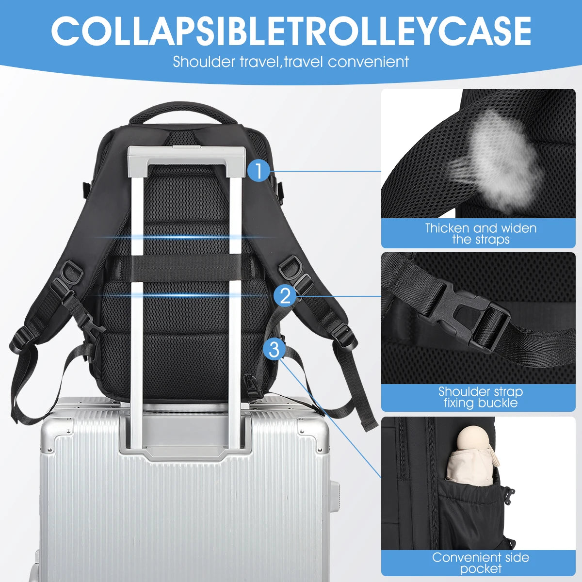 Vacuum Compression Travel Bag, Large Capacity Foldable Business Boarding Bag, Ultra Lightweight Carrying and Storage System