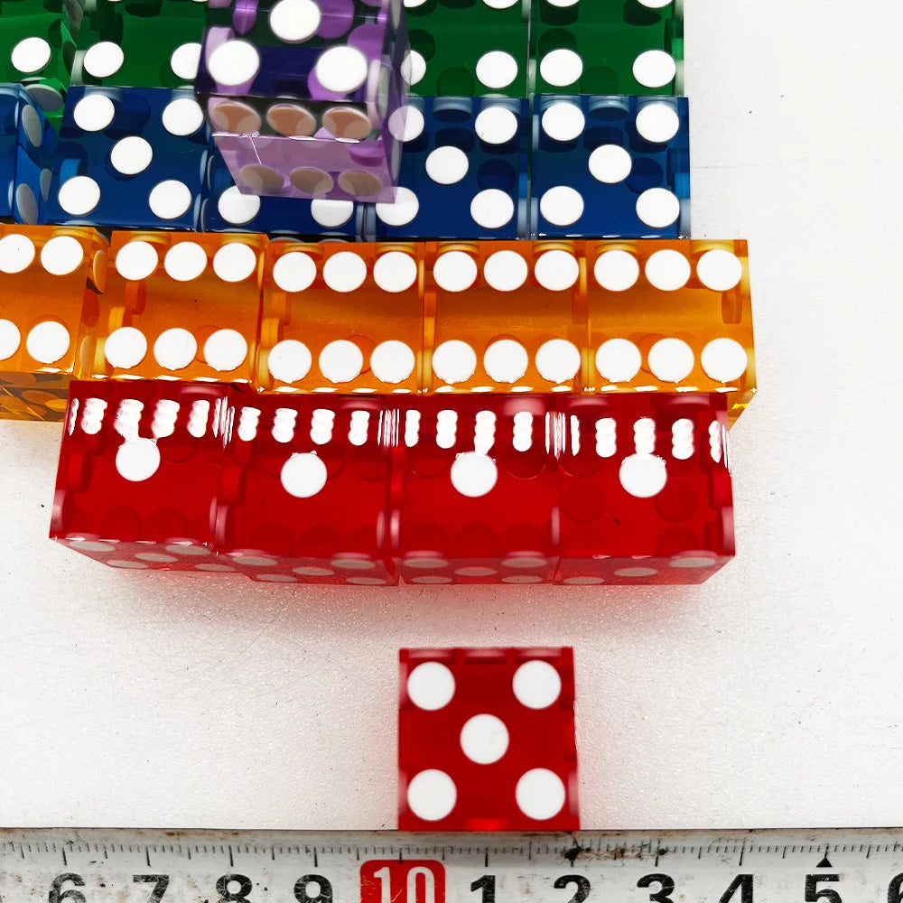 5pcs Precision Dice 19MM High-grade Acrylic TransparentSix Sided D6 Casino Sharp Straight Corners