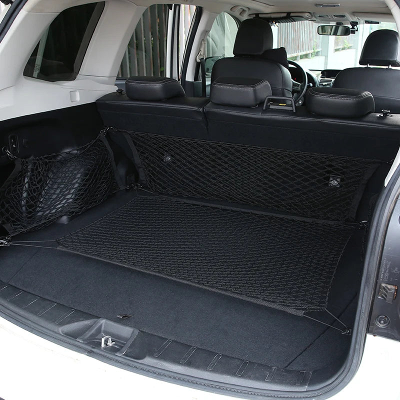 For Subaru Forester Impreza Ascent Outback Legacy XV WRX BRZ Car Trunk Luggage Storage Elastic Mesh Crille Net Auto Accessories