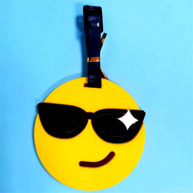 Travel Accessories Funny Face Expressions Luggage Tag Silica Gel Suitcase ID Address Holder Baggage Boarding Tag Portable Label