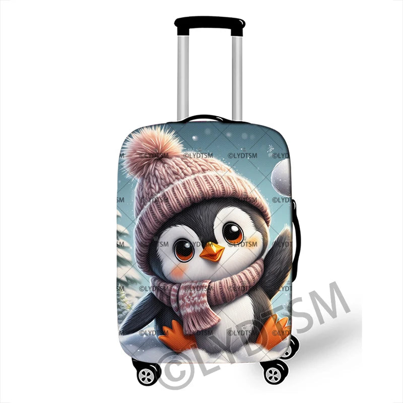 18-30 Inches Kawaii Cartoon Bear Rabbit Mouse Penguin Pattern Luggage Cover Cute Kitten Trolley Case Protective Suitcase Cover