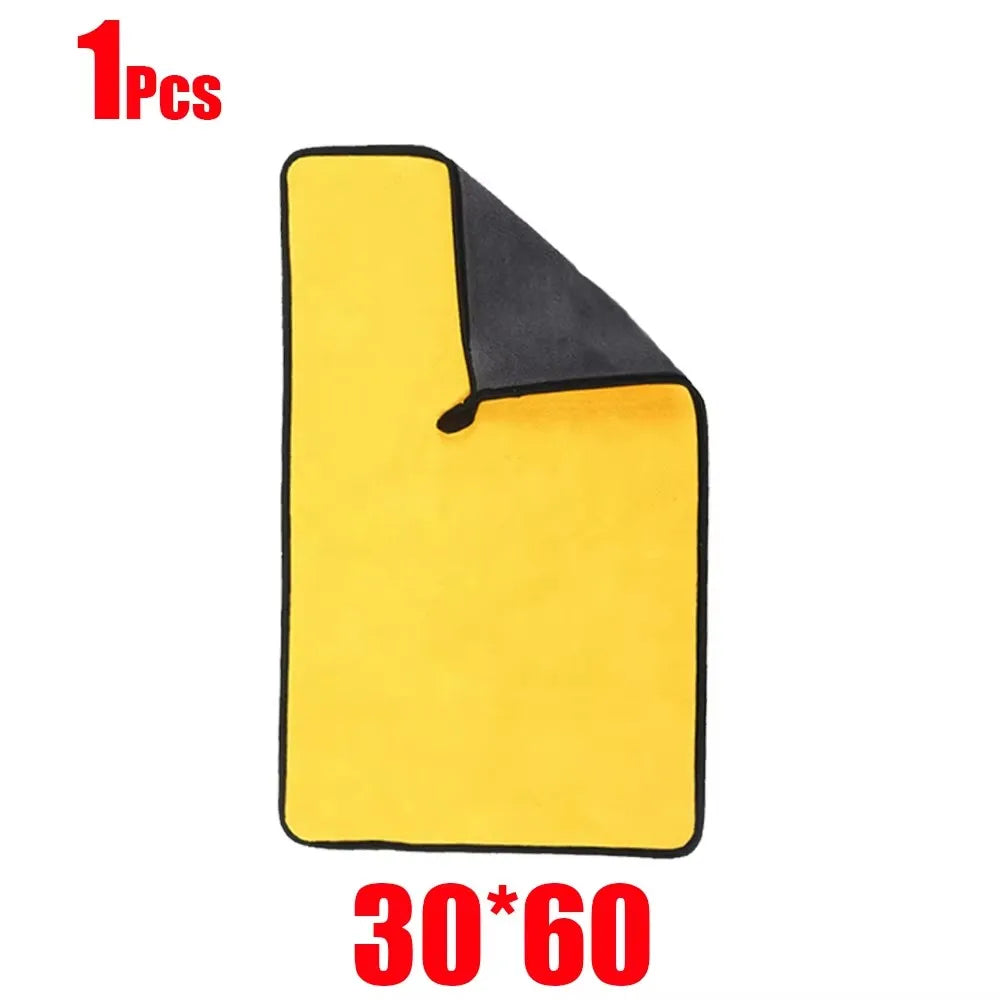 1/5/10/20pcs Microfiber Cleaning Towel Thicken Soft Drying Cloth Car Body Washing Towels Double Layer Clean Rags 30/40/60cm