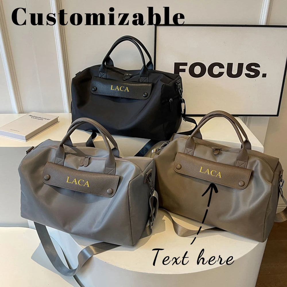 Customized name new fitness bag, dry and wet separation handheld travel bag, large-capacity travel bag