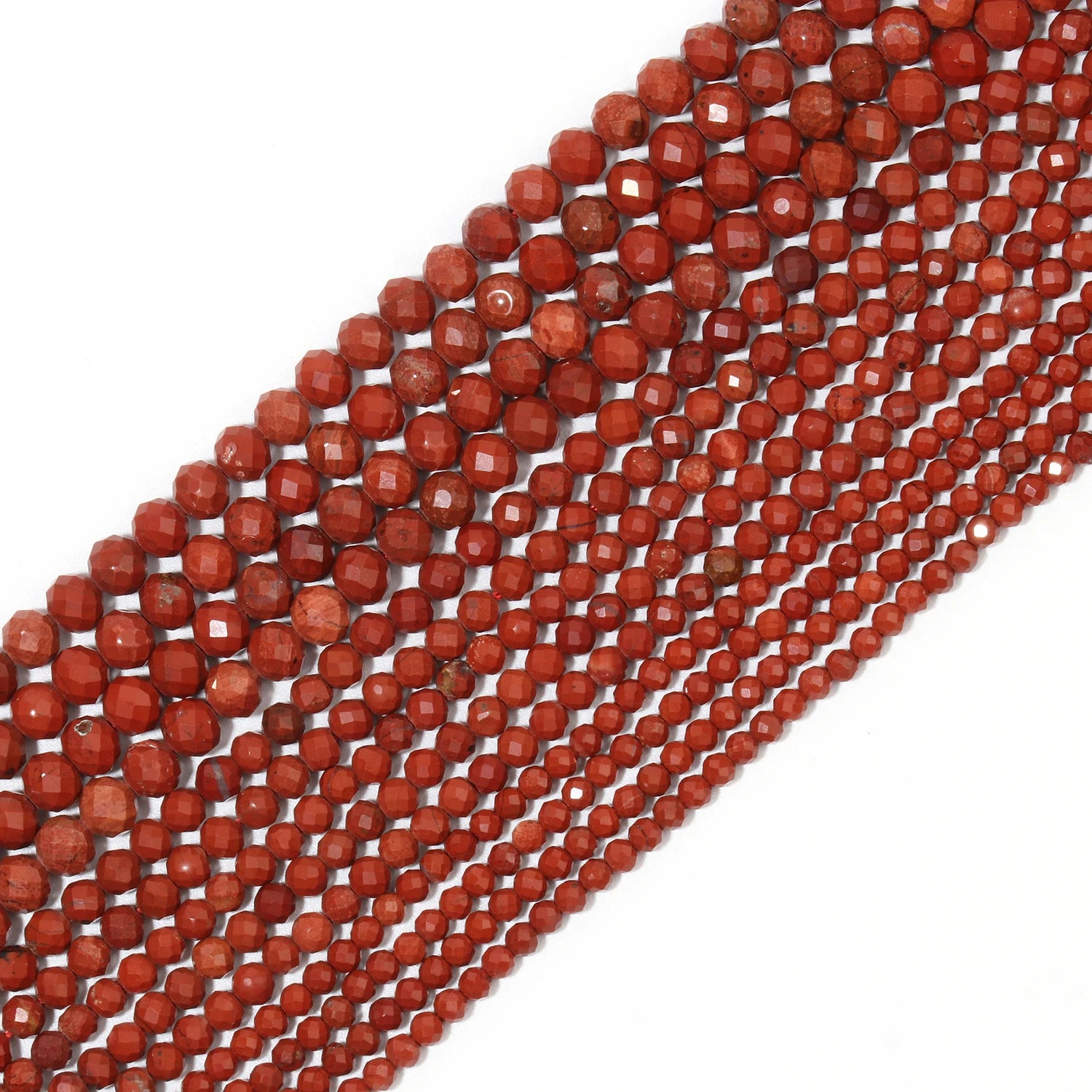 Natural Red Jasper 2mm 3mm 4mm Faceted Round Loose Spacer Beads Diy Bracelet Necklace Jewelry Making Handmade Crafts Accessories