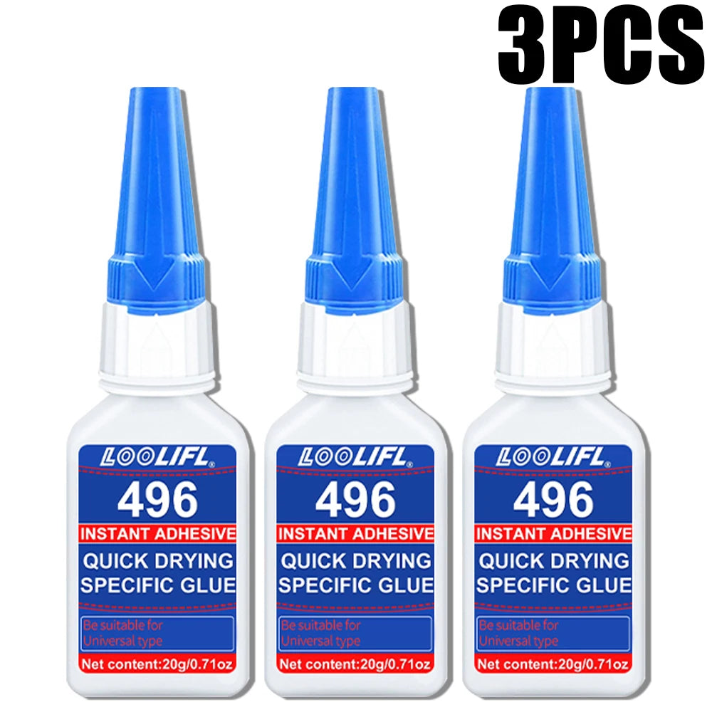 Loolifl Instant Adhesive Industrial Super Glue Quick Dry Strong Bond for Metal Plastic Rubber Wood Ceramic Universal Repair Glue