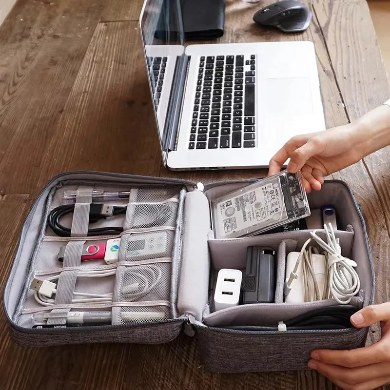 Electronics Organizer Bag Waterproof Carrying Pouch Travel Bag Universal Cable Organizer Electronics Storage Bag Accessories