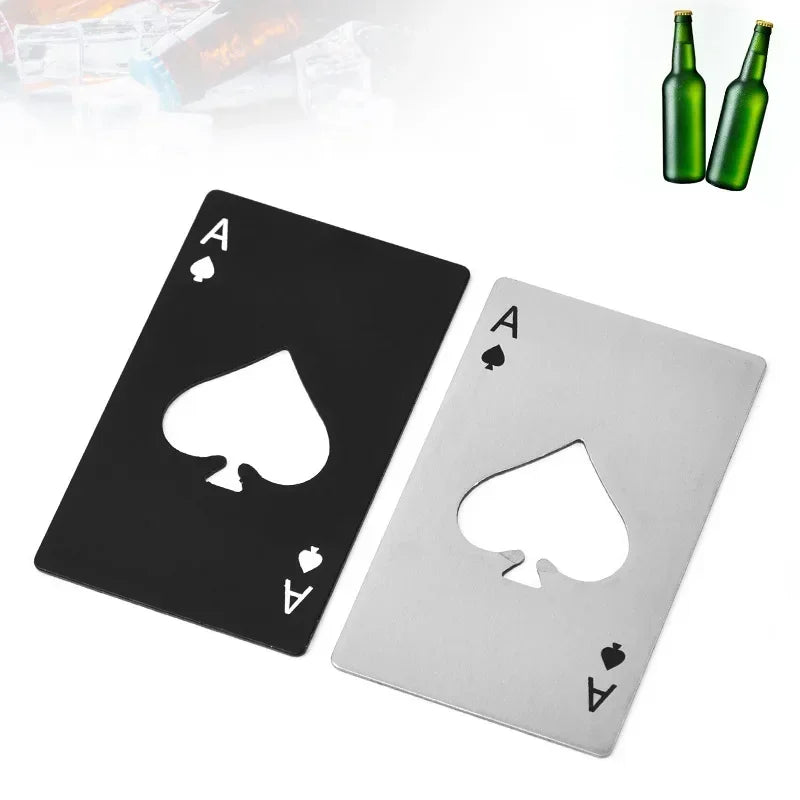 Portable Spades Bottle Opener Poker Shaped Wine Beer Black Peach A Playing Cards A Bottle Opener Hot  Stainless Steel Home Tools