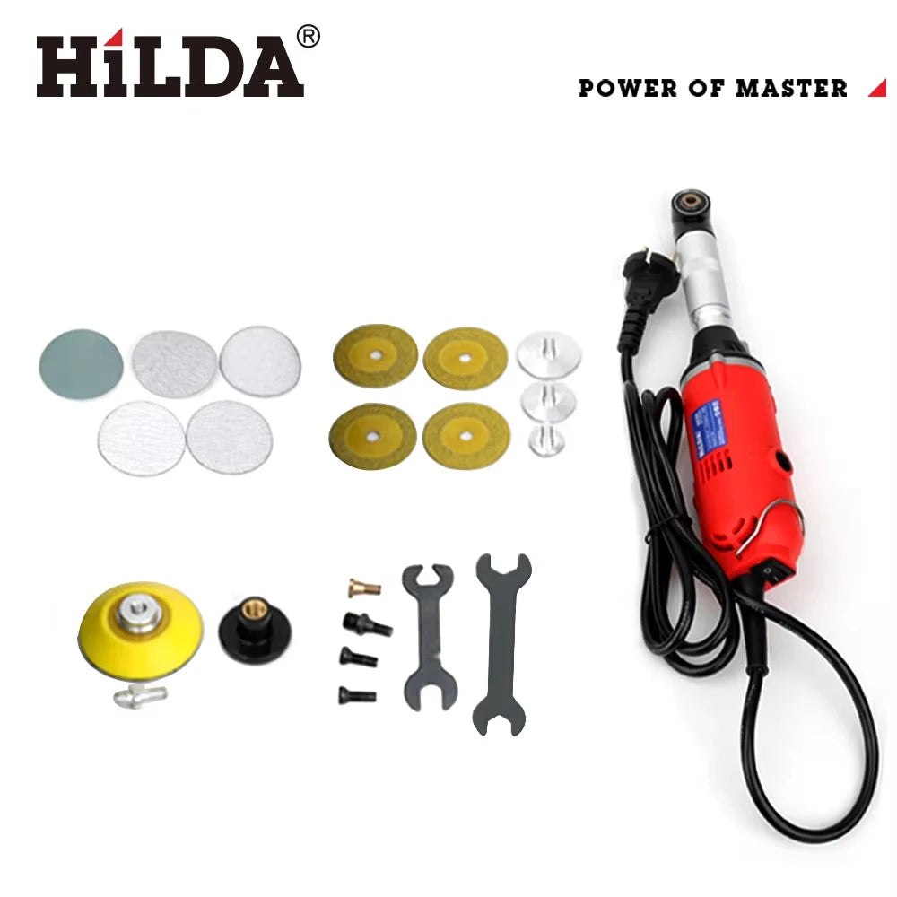 HILDA 380W Powerful Electric Straight Grinder 6 Variable Speed Tile Beauty Sewing Tool Multifunctional Grinder Sander Polisher
