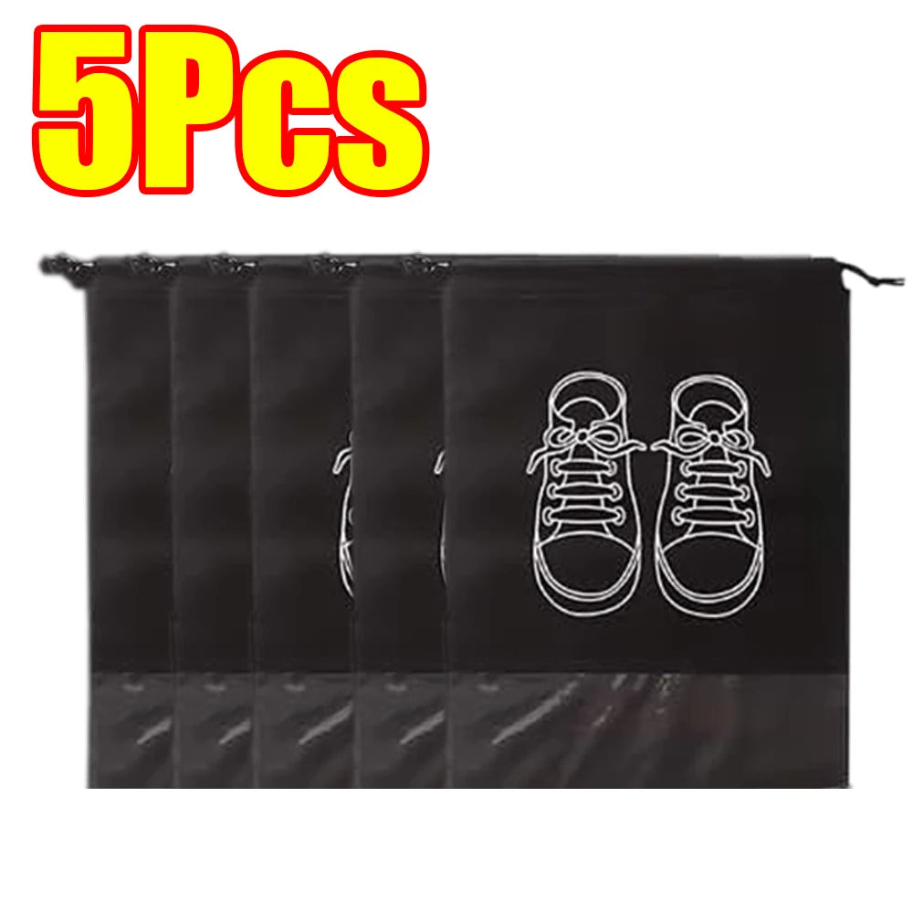 1-50Pcs Shoes Storage Organizer Bags Waterproof Pocket Clothing Classified Hanging Bag Non-Woven Shoe Dust Bags Moistureproof
