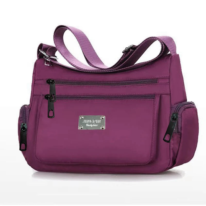 Everyday Versatile Water-resistant Nylon Shoulder Bag Trendy Multi-color Design, Practical Layout for Weekend Short Trips