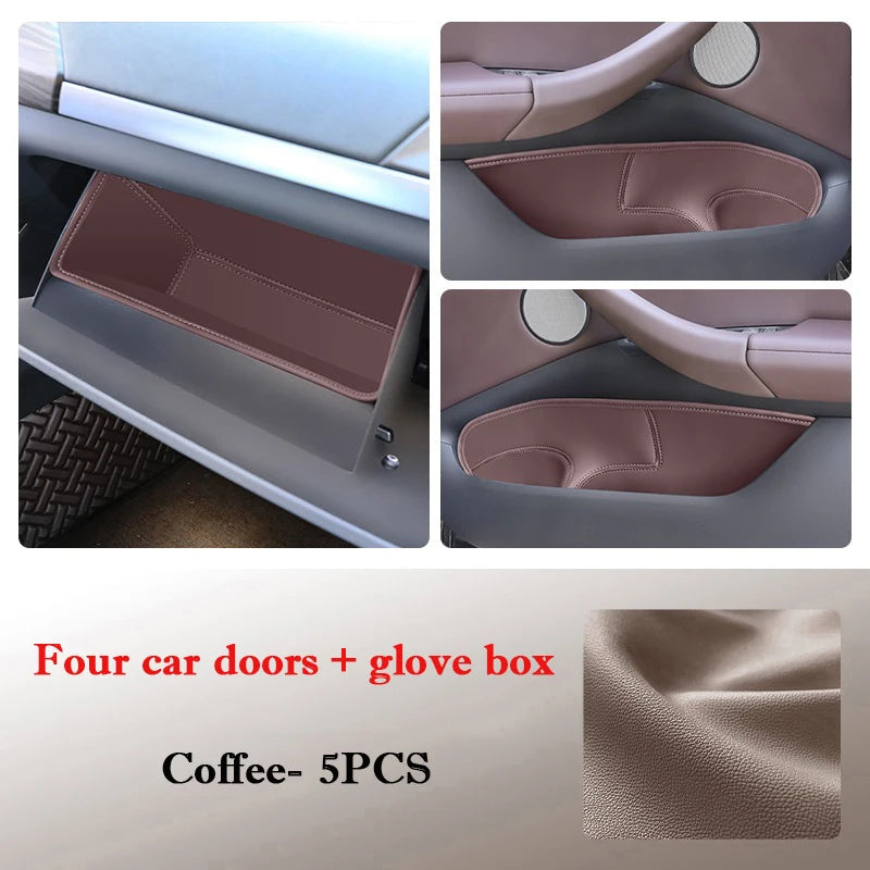 For BMW X3 iX3 2018 - 2025 Car Door Slot Storage Box Leather Protective Pad Cover Glove Box Storage Barrel Interior Accessories