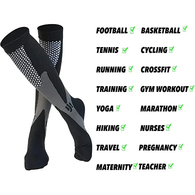 Running Compression Socks Men Varicose Veins Socks Anti Fatigue Medical Edema Care Sports Socks Mountain Cycling Outdoor Travel