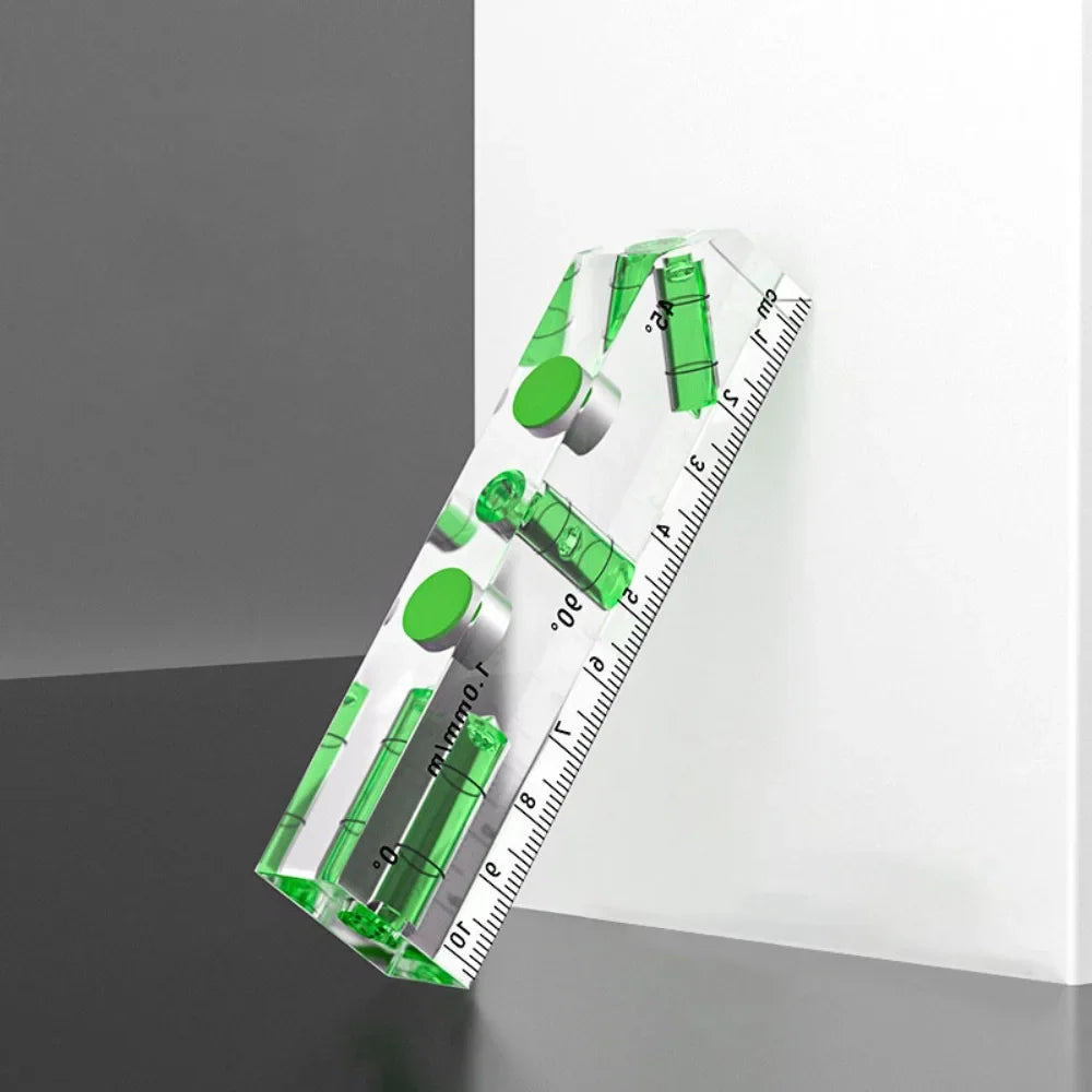 Mini High-precision Level Ruler with Bubble Magnetic Spirit Level Transparent Thickening Measure Tools Household
