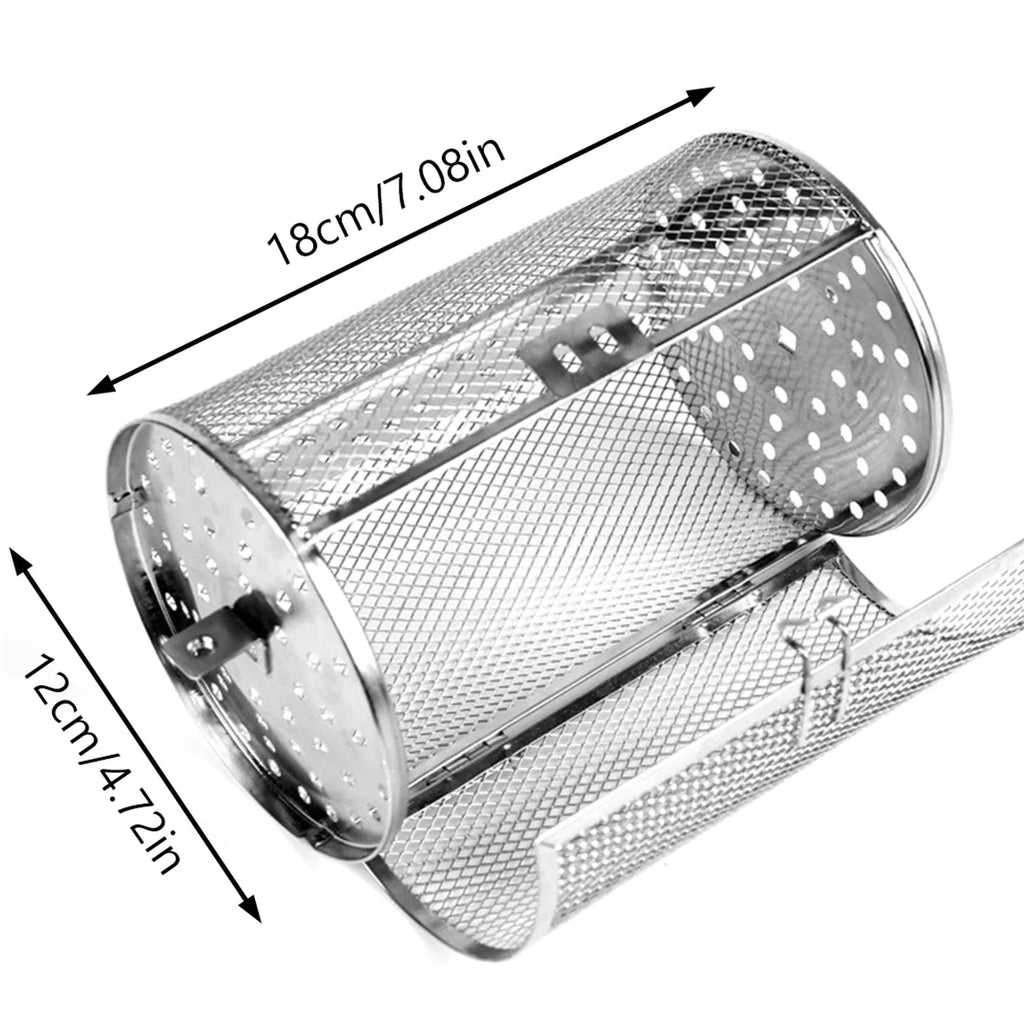 Stainless Steel Grill Rotisserie Oven Fry Basket Coffee Bean Grilled Cage Drum Rack Rotisserie Basket Rotisserie Grill Roaster