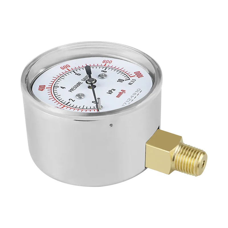 MAIRUIKESI Capsule Mirco Low Diaphram Pressure Gauges Manometer 2.5"  4 5 6 7 10 15 20kpa/mmH2o bottom for natural gas industry