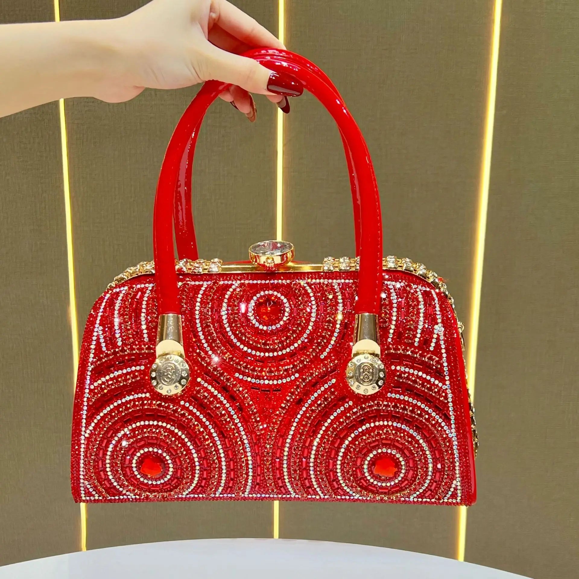 New Dinner Handbag Luxury Brand Diamond-encrusted Sparkling Dinner Party Handbag Fashion Trend Women's Shoulder Crossbody Bag
