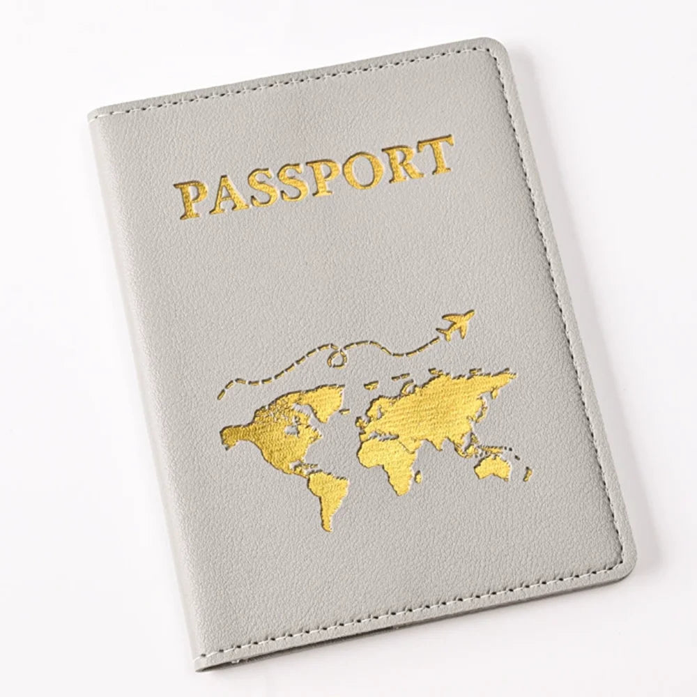 Custom Name Travel Passport Cover Gold Global Map Persoanlized Initials Passport holder New Women Men Travel Accessories