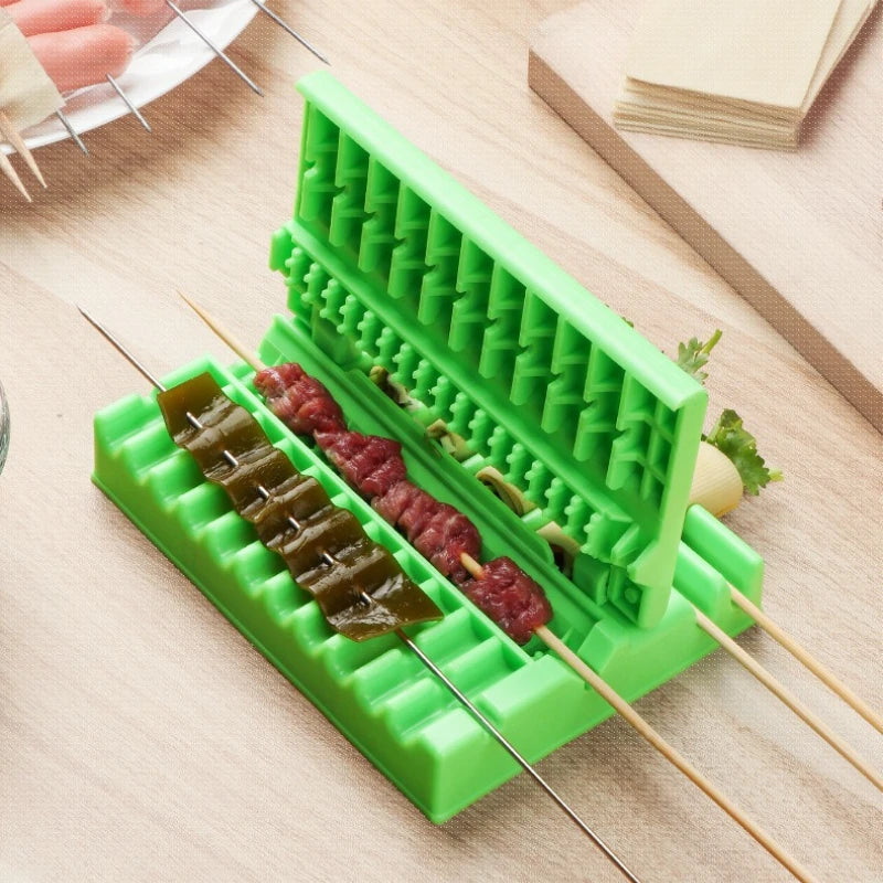 Outdoor Camping Barbecue Meat Skewer Tool Multifunctional Sheep Skewer Machine Vegetables  Tool for Home Travel Picnic Grilling