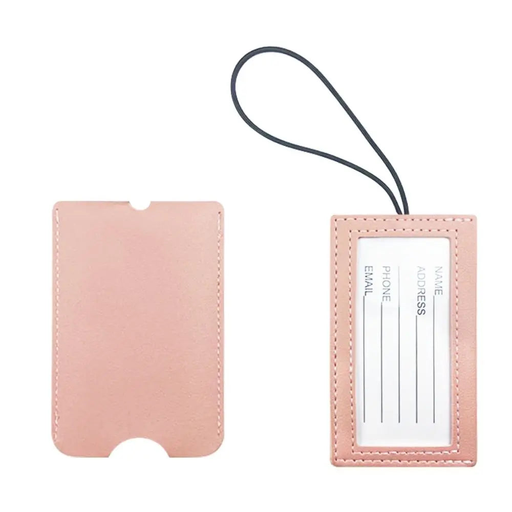 PU Leather Pull out Luggage Tag Soft Backpack Accessories Name ID Address Tags Red Color Baggage Boarding Label