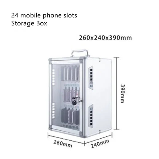 Portable Suitcase Mobile Phone Custody Safe Deposit Box Wall Mounted Smartphone Storage Aluminum Alloy Cabinet Locker with Lock